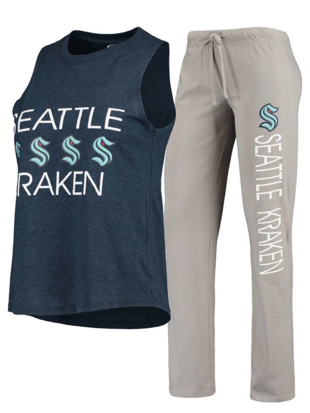 Seattle Kraken Concepts Sport Women's Meter Tank Top & Pants Sleep Set Size Med